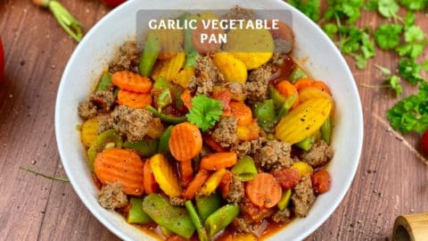 Garlic Vegetable Pan - Healthy Vegetables with Minced Meat