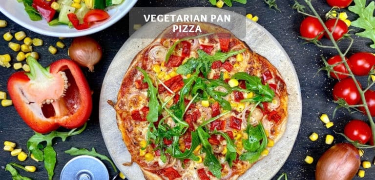 Vegetarian Pan Pizza – Quick Pizza Recipe without Yeast