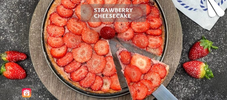Strawberry fitness cheesecake recipe! More than 170g protein