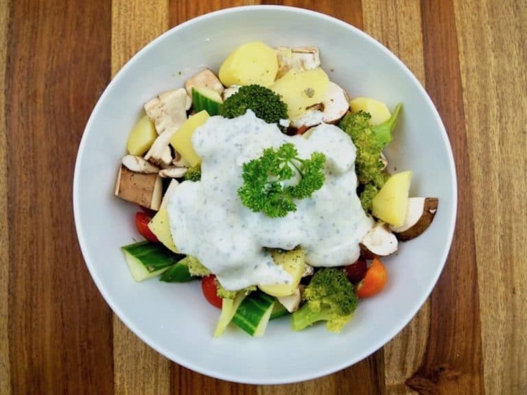 Healthy potato salad Fitness potato salad with vegetables